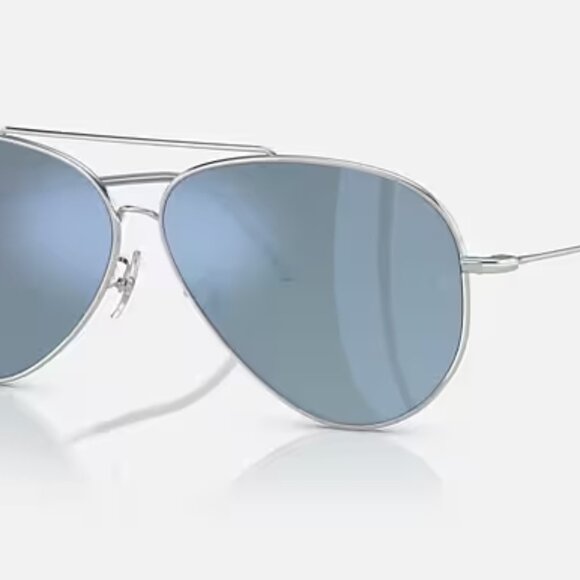 Ray-Ban Silver Frame with Blue Lenses REVERSE Sunglasses - Picture 1 of 10